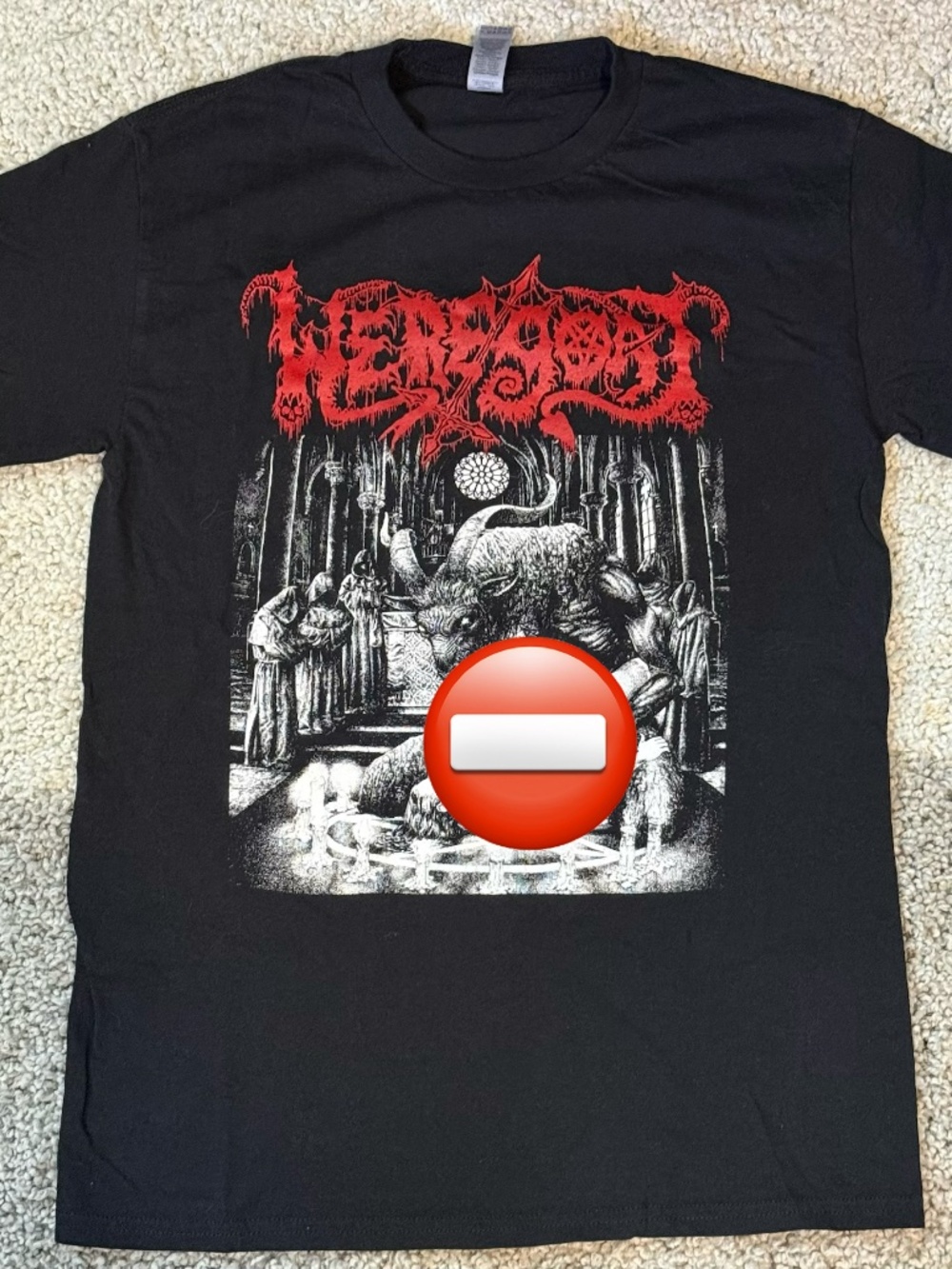 Weregoat Graphic Band T-Shirt Black Size Small Underground War Metal Tee
